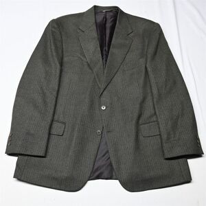 Crossroads Collection 46L Brown Herringbone 100% Wool Blazer Jacket Coat
